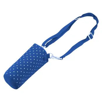 

New 500ML Water Bottle Waterproof Pouch Shoulder Strap Cover Blue