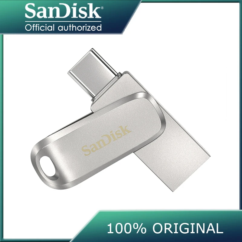 Pendrive Sandisk Tipo C Metálico, 32GB, 64GB, 128GB, 256GB, 512GB, 1TB, sdddc4, USB 3.1, para PC, Notebook e Smartphone