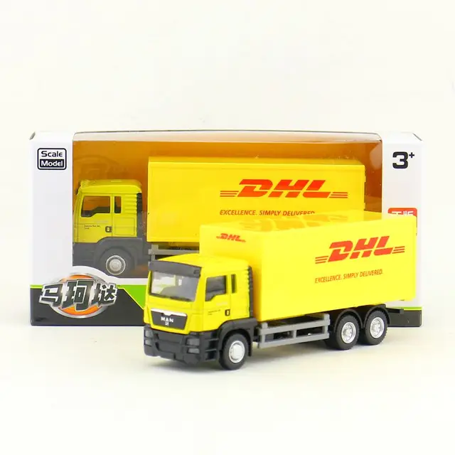Hot Sale 1:64 DHL Truck Alloy Model,Simulation Engineering Transportation Sliding Toy Car,Children's Birthday Gift,Free Shipping 3