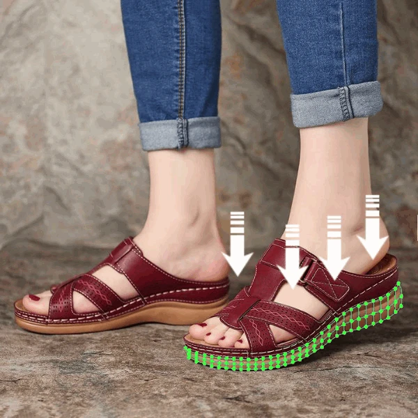

JODIMITTYWomen Summer Open Toe Comfy Sandals Soft Premium Orthopedic Low Heels Walking Sandals DropShipping Toe Corrector Cusion