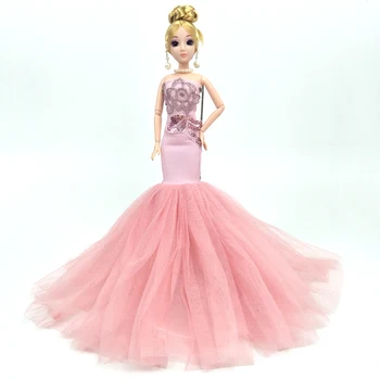 

Fashion Doll Clothes For Barbie Doll Mermaid Fishtail Wedding Party Dress For Barbie Dollhouse Handmade Dress Limited Collection