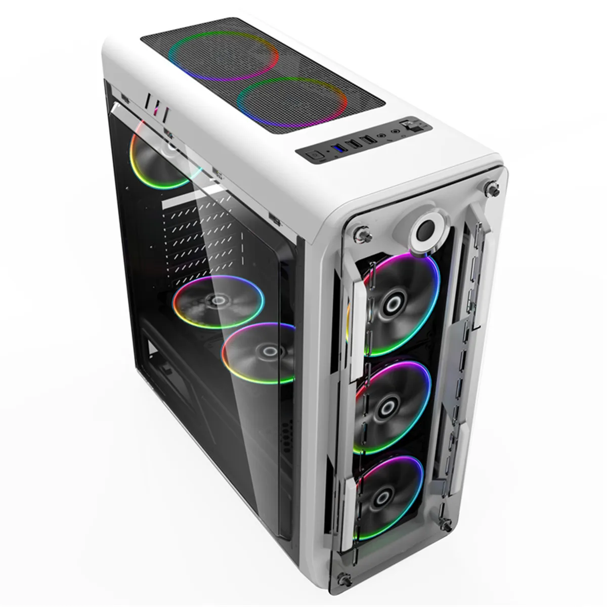 

2020 New Computer Case Support ATX/Micro ATX Motherboard USB3.0 PC Case Fast Heat Dissipation Can Turn 8 Fans Upgraded Version