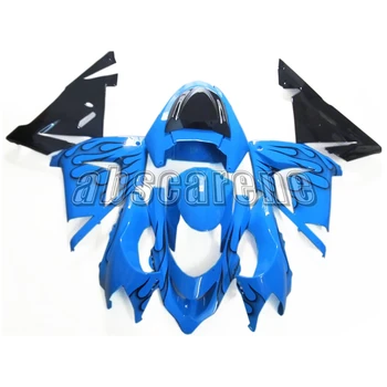 

Full Fairing Kit For Kawasaki ZX10R 2004 2005 ZX-10R 04 05 ABS Plastic Injection Motorcycle Bodywork Sky Blue With Black Flames