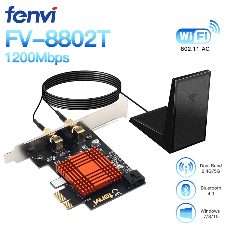 Fenvi 1200 Мбит/с двухдиапазонный Bluetooth 4 2 беспроводной PCIe Wi Fi адаптер с 802.11ac Intel AC