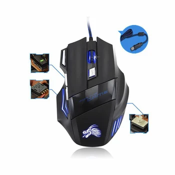 

5500DPI LED Optical USB Wired Gaming Mouse 7 Buttons Gamer Computer Mice for computer desktop PC laptop