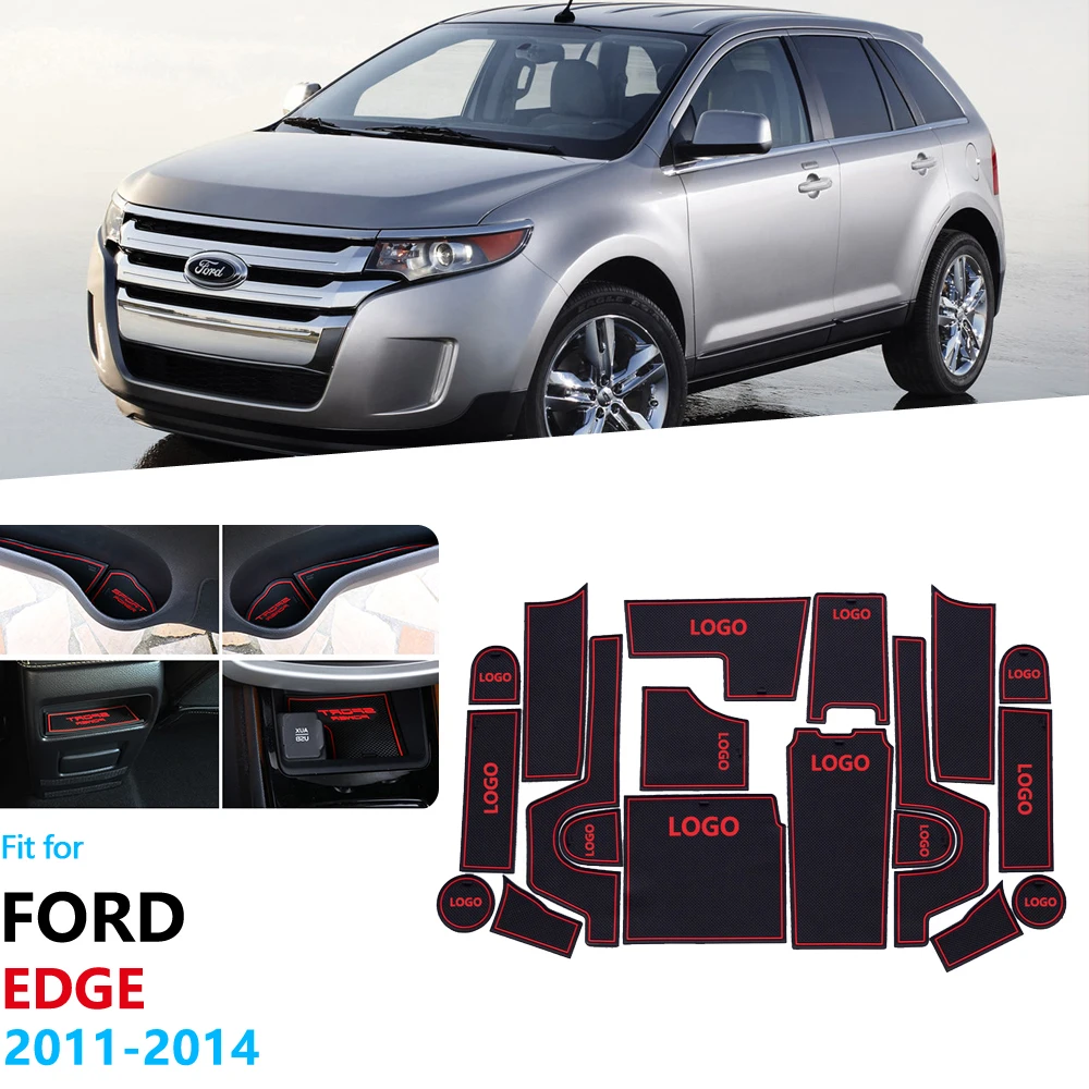 

Anti-Slip Rubber Gate Slot Cup Mat For Ford EDGE 2011 2012 2013 2014 Facelift Coaster Interior Trim Door Groove Mat Car Stickers