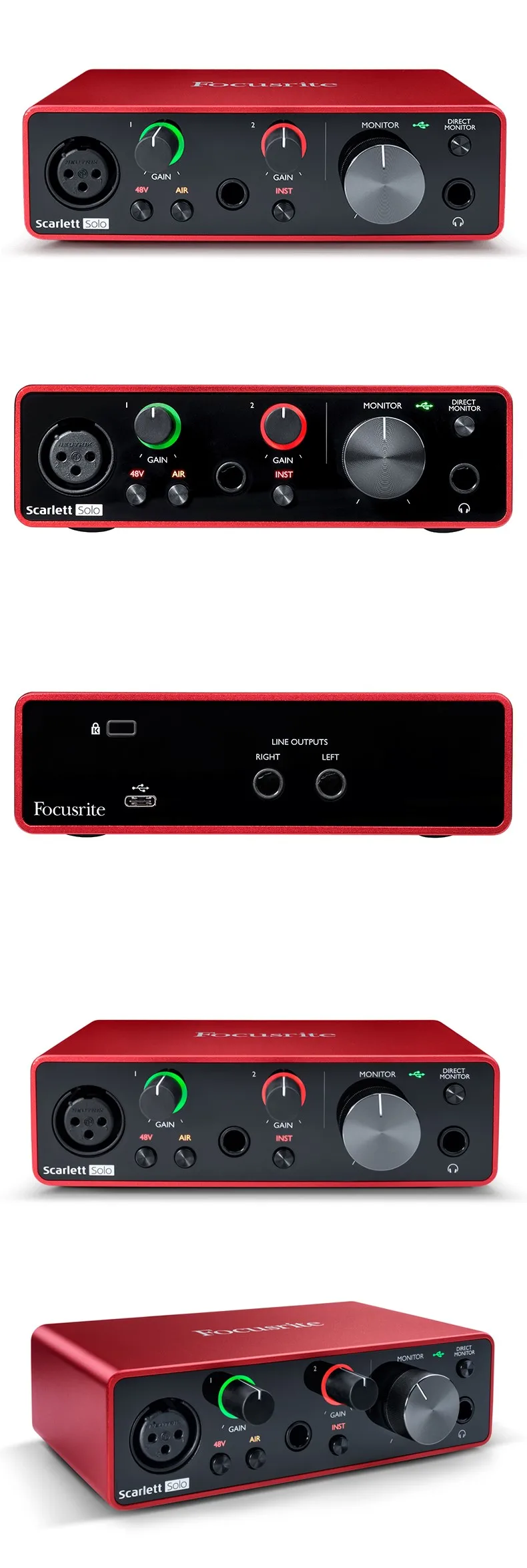 Новая версия Focusrite Scarlett Solo 3rd Gen 2 Вход 2 Выход USB аудио интерфейс звуковая карта для записи микрофона гитары