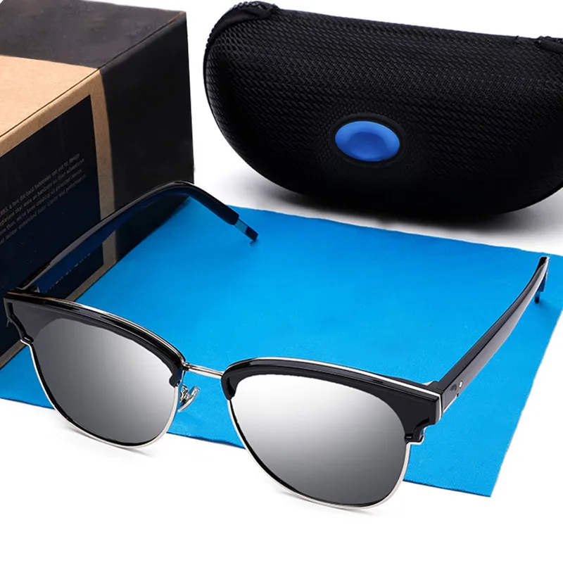 

580P Polarized Sunglasses Women Brand Design Ladies Sun Glasses Women Semi Rimless Cat Eye Sunglasses Oculos Female With Logo