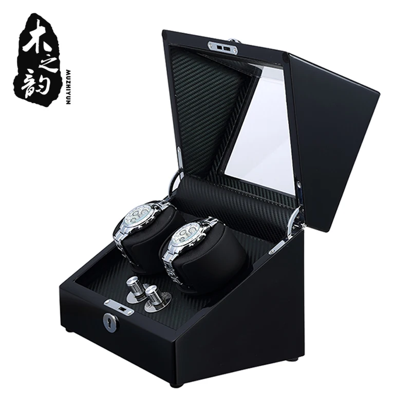 Автоматическая коробка для наматывания часов два ротора 2 слота механический