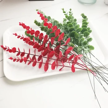 

10pcs Artificial Eucalyptus Stem Frosted DIY Leaf Faux Plant Plastic Decor Bouquet Wedding Green Plant Ornaments Home Decoration