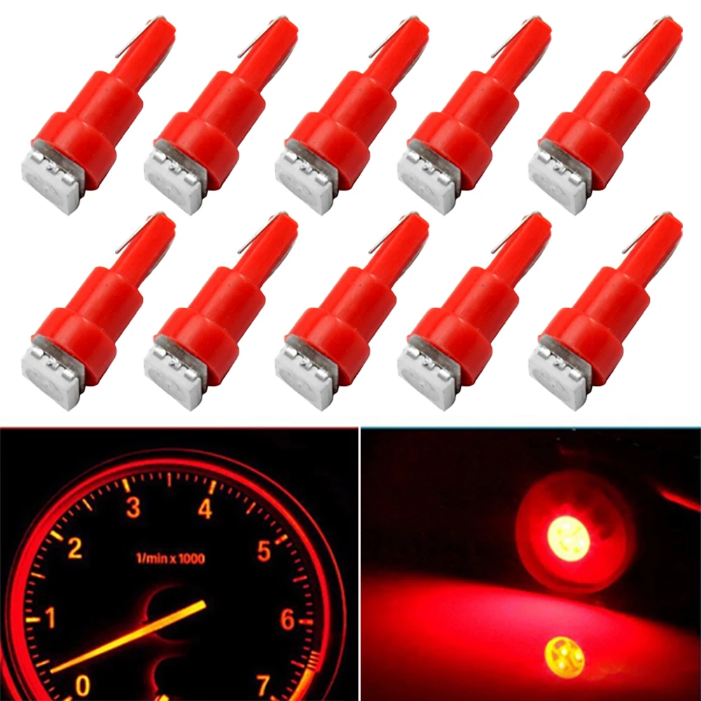 Длительный срок службы до 50000+ часов 10 X Чистый Красный T5 5050 1 SMD светодиодные лампы для приборной панели светильник 70 73 74 2721 17