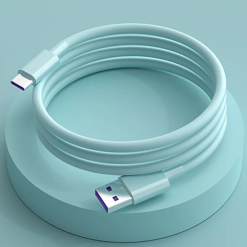 Fast Charge 5A USB Type C Cable For Samsung S20 S9 S8 Xiaomi Huawei P30 Pro Mobile Phone Charging Wire White Macaron data cable cable to connect phone to tv