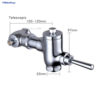 

Tlhottop Brass Manual Lever Handle Toilet Flush Valve Time Delay Self Closing Exposed Hand control Wall Mount Wall YJ6720