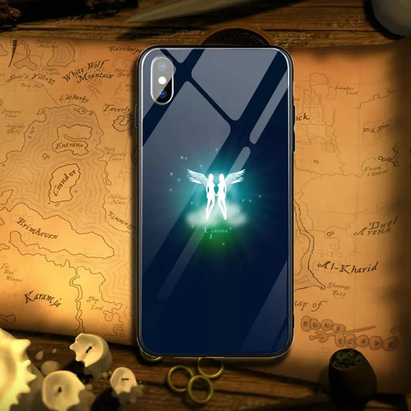 Image 6 Чехлы для телефонов из закаленного стекла для iPhone 5 5S SE 10 8 7 Plus 6 6S Plus X XR XS 11 Pro Max Знаки зодиака дизайн - Цвет: Image 6