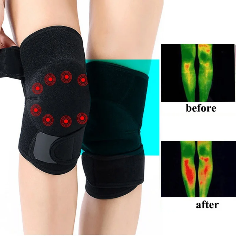 Self Heating Knee Brace Sleeve Adjustable Tourmaline Therapy