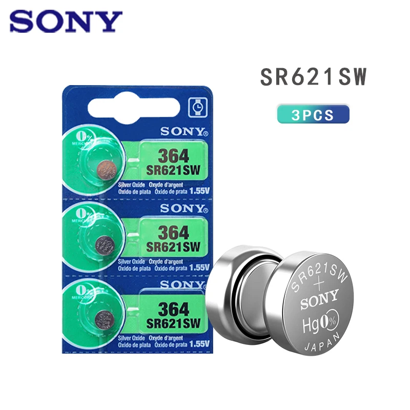 3pcs/lot Sony 364 100 Original 1.55v Silver Oxide Watch Battery 364