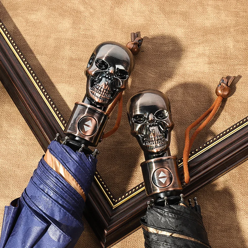 

Yu Bao Skeleton Cool Fully Automatic Eight Bone Shang Wu San Three Fold Glass Fiber Rain Or Shine With Umbrella Customizable Adv