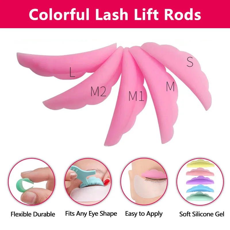 5 Paris Lash Lift Rod Silicone Pad Pink Yellow Eyelash Perm Pads Shields  Lash Laminiation Curler Accessories Tool Lashlift - AliExpress