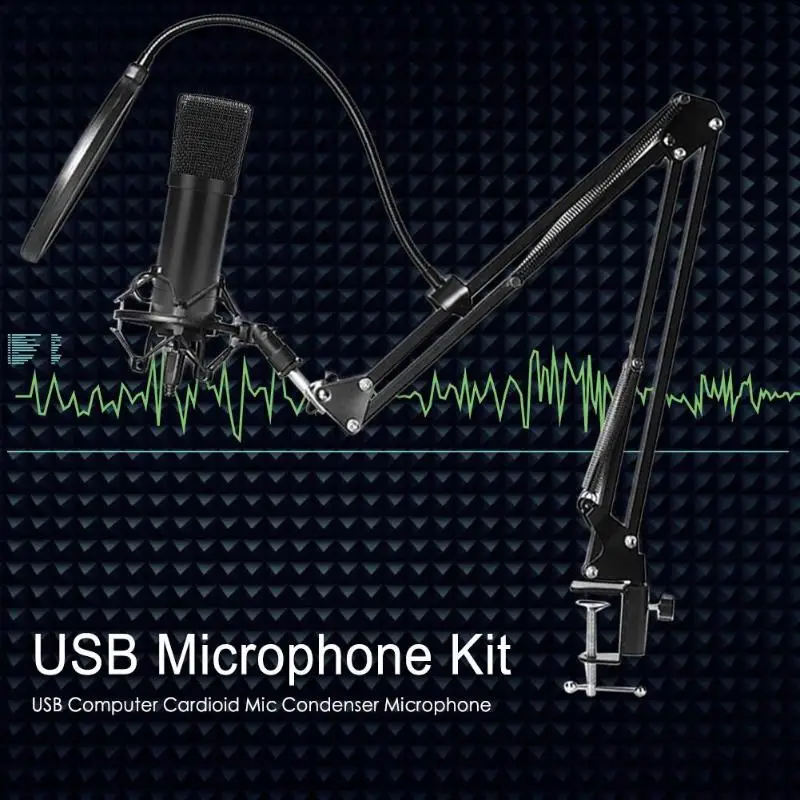 USB микрофон комплект живой микрофон USB компьютер кардиоидный микрофон 1000Ω 50 Гц-18 кГц конденсаторный микрофон настольный микрофон для ПК Mac