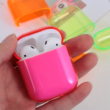 

1pcs Glossy Candy Color Transparent Hard PC Case Cover Protector Multi-color for Apple AirPods Earphone Accessories Shockproof