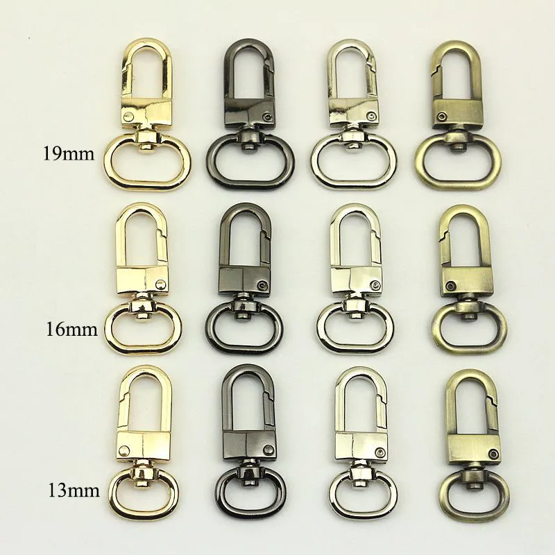 30pcs 13/16/19mm Metal Hanger Buckles Bags Swivel Clasps Lobster Handbag Belt Strap Chain Snap Hook DIY Hardware Accessories