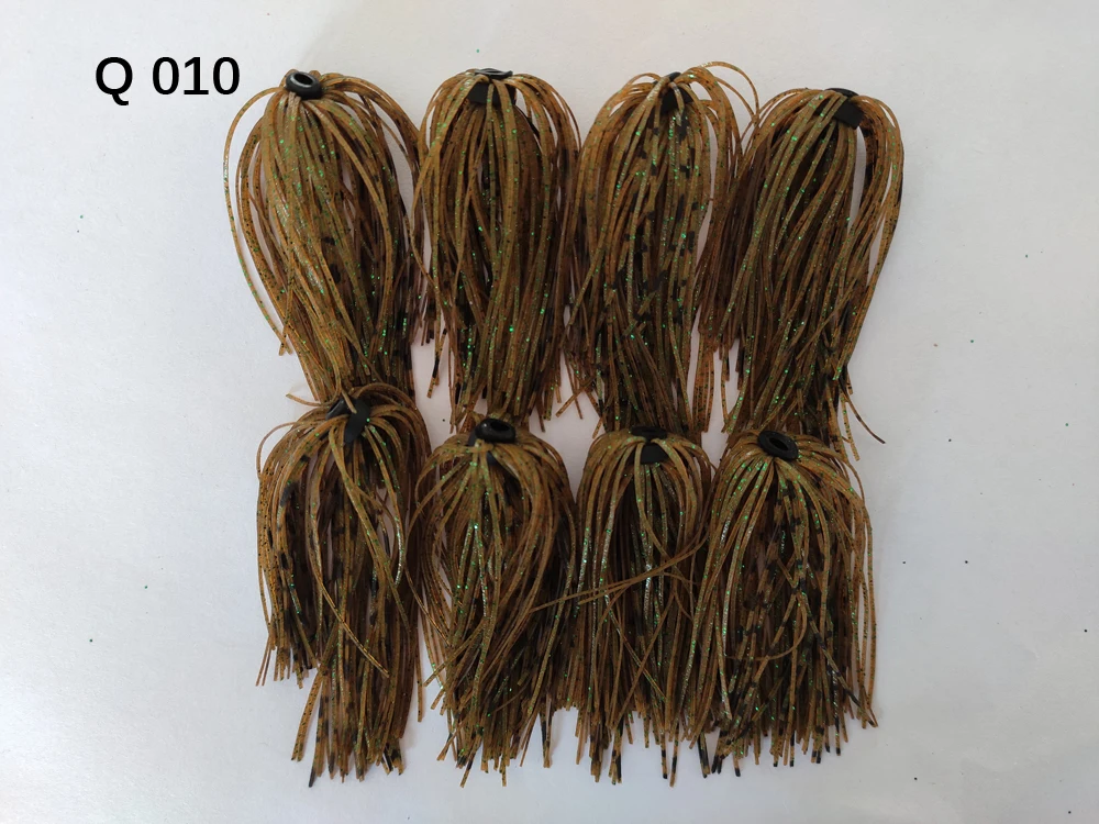 

8 Bundles 50 Strands Silicone Skirts Wire Fishing Accessories For Buzzbait SpinnerBait Jig Bass Lure Q 010