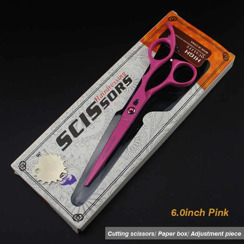 Pink Cutting Новые Профессиональные Парикмахерские ножницы для стрижки волос, набор парикмахерских ножниц, высококачественные парикмахерские ножницы, 6,0 дюймов, разные цвета - Цвет: Pink Cutting