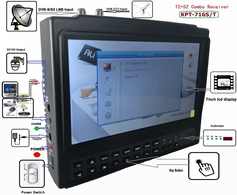 Спутниковый тв ресивер модулятор satlite Finder meter HD спутниковый с поддержкой satlink 6906