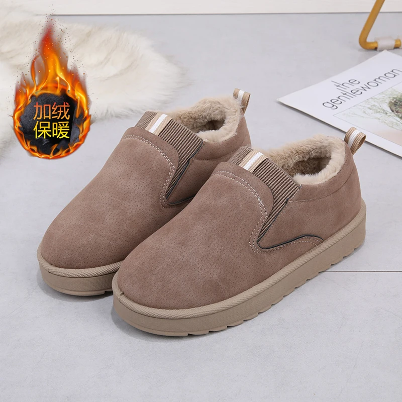 

Women Warm Snow Boots Winter PU Fur Plush Ankle Boot Women's Slip On Platform Ladies Buckle Woman Casual Shoes Female Plus Size