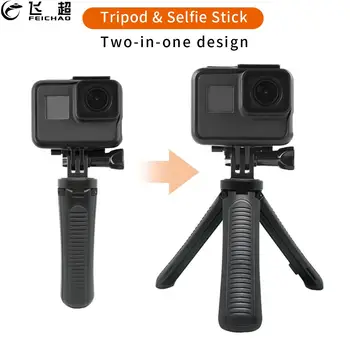 

Protable Mini Tripod for Gopro Handheld Monopod Non-slip Hand Grip Selfie Table Stand Foldable w Phone Clamp for 4~6" Smartphone