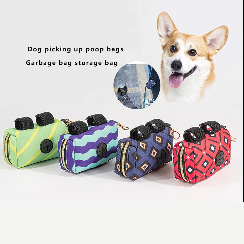 Velcro Portable Dog Poop Biodegradable Bag Dispenser Pouch Pet Puppy Cat Pick Up Poop Bag Holder