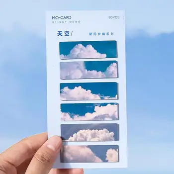 

90pcs/120pcs Galaxy Dream & Snacks Mini Square Memo Pad Sticky Notes Notepad for Diary Journal Self-adhesive Sticker Stationery