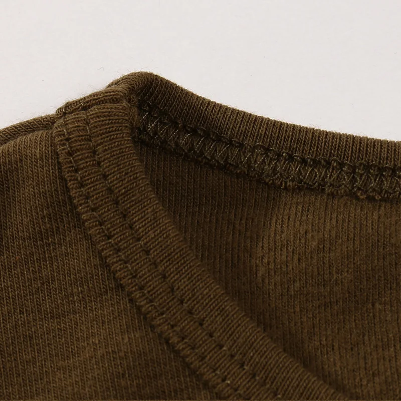 New autumn and winter cotton long sleeve t shirt men s round neck solid color slim 5