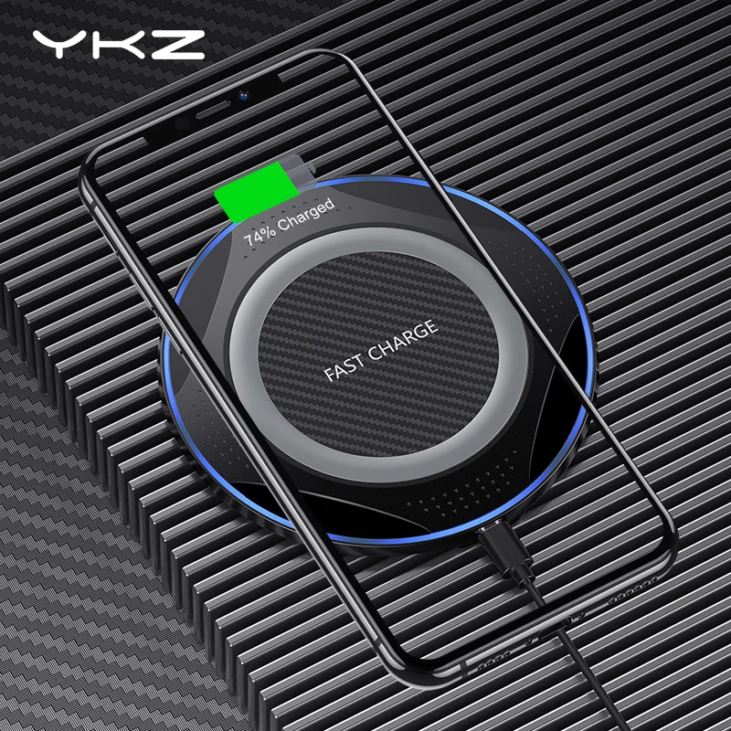 YKZ 10 Вт Qi Беспроводное зарядное устройство для iPhone X XS Max XR 8 Plus быстрая