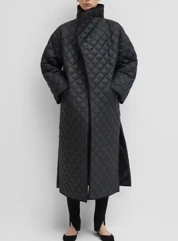 oversized collar wrap coat