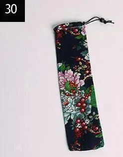 No 30 100 шт.) Соломенные Сумки Металлическая соломинка чехол палочки из нержавеющей стали столовые приборы сумки 6X25 см - Цвет: No 30