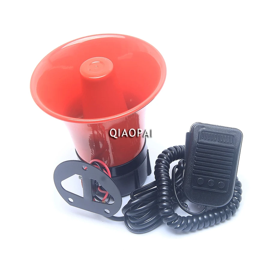 Universal Police Siren Sound Horn Loudspeaker 12V 30W Super Loud Horn Car Megaphone Speeker Siren Alarm Police Metal Truck