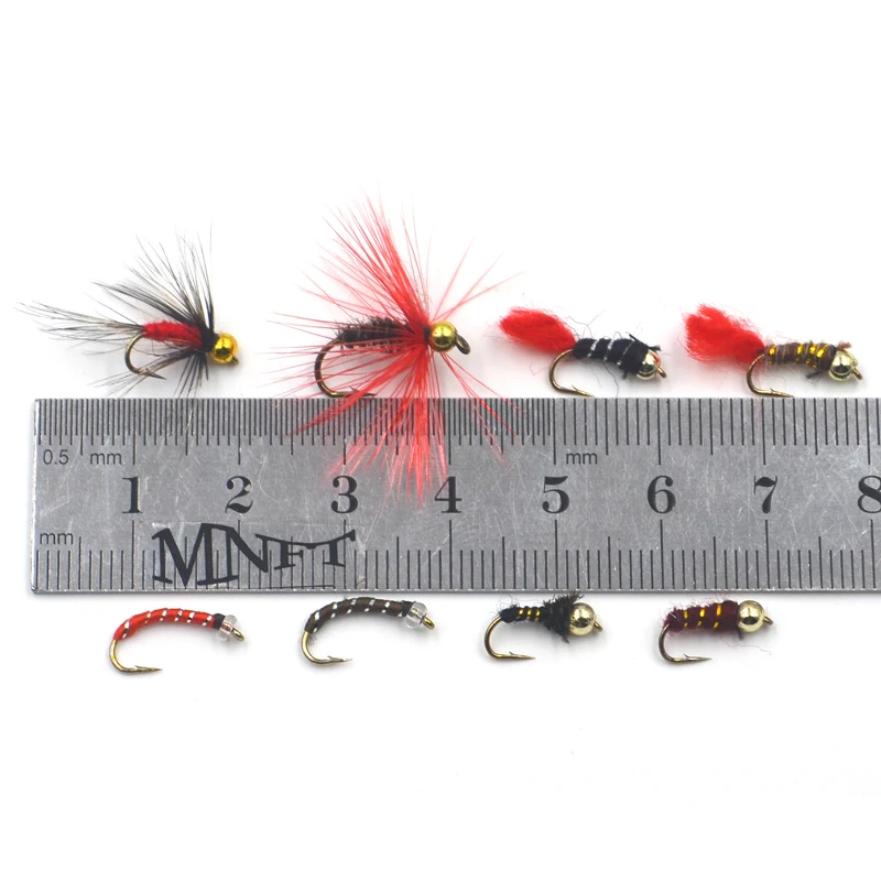 MNFT 56/40Pcs Beads Head Fly Fishing Artificial Nymph Bait Trout