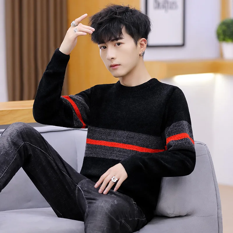Mens Sweaters Pullover Men 2019 O-neck Stripes Sweater Men Casual Knitting Sheap Sweaters Clothes Sweater Men
