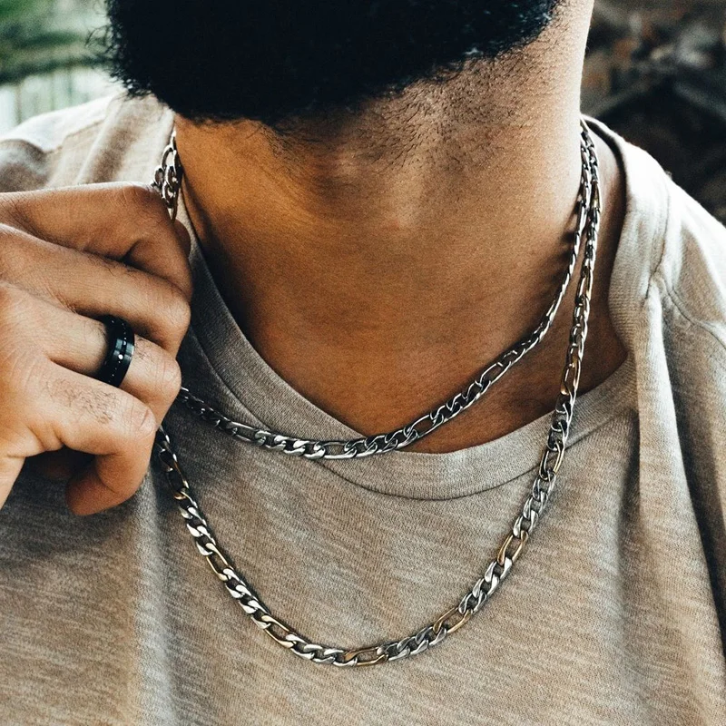 Men's Figaro Chain Necklace Stainless 