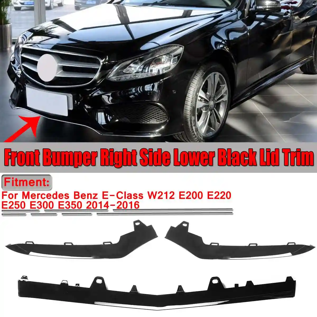 3pcs W212 Car Front Bumper Chrome Grille Cover Trim Molding For Mercedes For Benz E Class W212