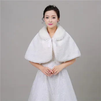 

Bridal Wedding Wrap Shawl Faux Fur Warm Short Capes Winter Fashion Women Cloak Accessories for Evening Party Hochzeits-Wrap
