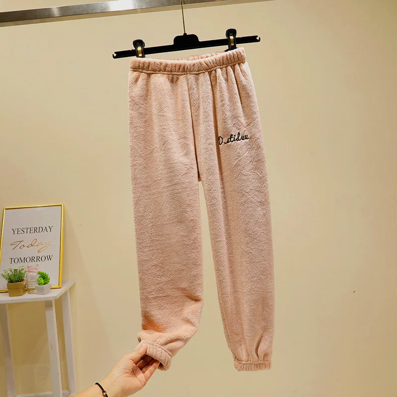 

D111 Children Warm Pants plus Velvet Girls Boys' Clothes Winter Warm Sleep Pants Thickening Baby Outer Wear Child Pants