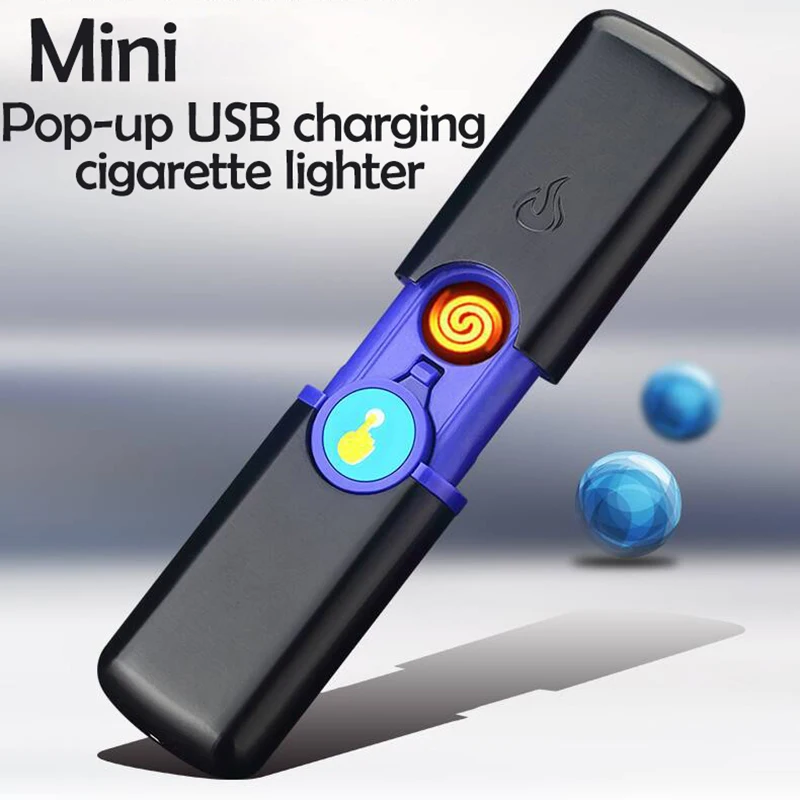 NewMini USB перезаряжаемая зажигалка для сигарет беспламенная двухсторонняя с