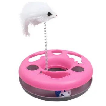 

Pet Cat Moving Mouse Spring Play Ball Turntable Round Disk Training Interactive Cat Toy Cat Supplies