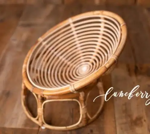 Newborn Photo Shoot Posing Bed Rattan Basket Baby Photography Props Handmade Vintage Chair For Boys Girls Fotografia Acessorio