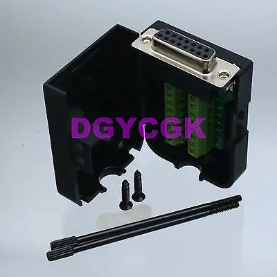 

DHL/EMS 20 Sets*DB15 D-SUB 2-Row female 15 Pin Terminal Breakout Plastic cover screw 3+9 BLACK -h2