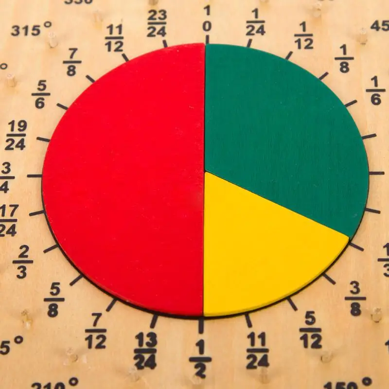 

Baby Math Toys Circular Mathematics Fraction Division Teaching Aids Montessori Board Wooden Toys Child Educational Gift for Kids