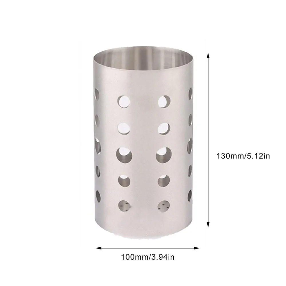 Creative Hollow Cylinder Stainless Steel Kitchen Dinnerware Tableware Storage Organizer Drain Cutlery Racks