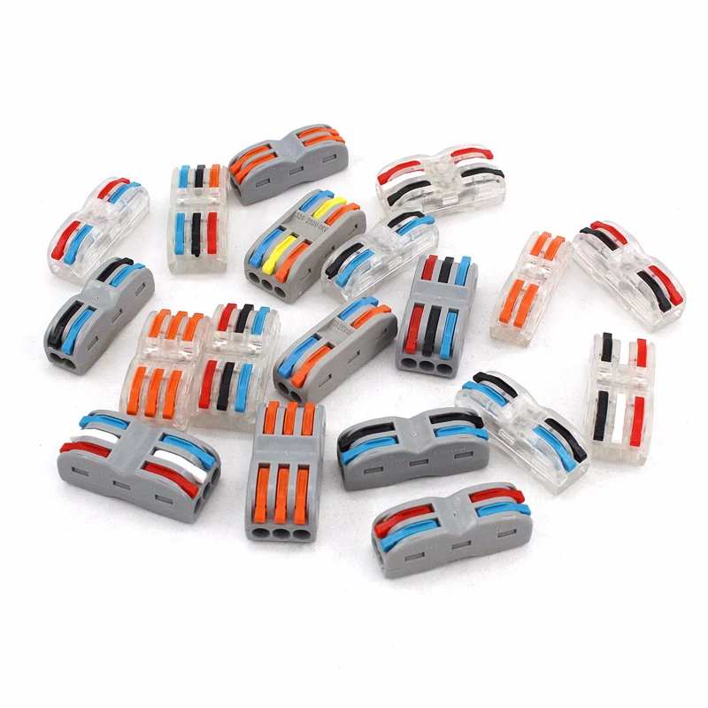 

Conectors Wire Connector 221 222-412 Series 413 Mini Cage Spring Universal Compact Fast Wiring Conductors Push-in Terminal Block